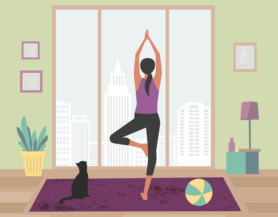 Woman meditating for spinal flexibility