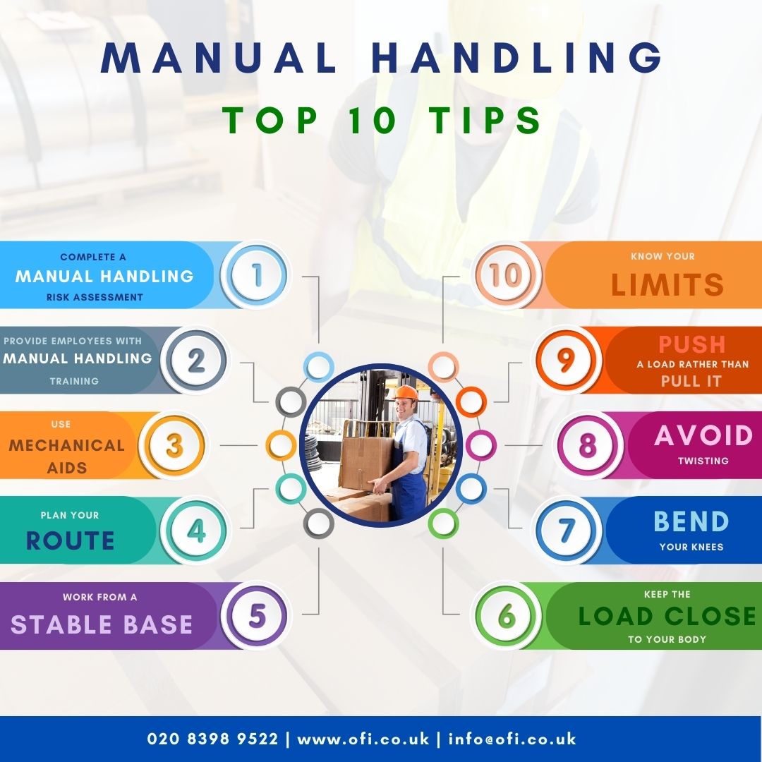 Manual Handling 10 tips infographic