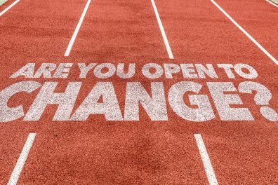 Are You Open to Change? written on running track