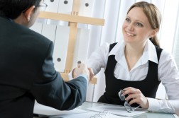 Female handshake in a meeting